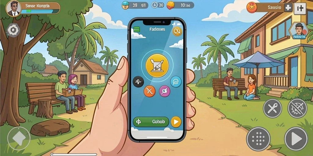 Momen petualangan seru dalam dunia virtual.