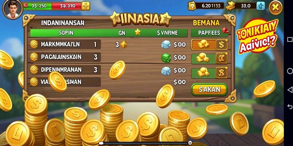 Contoh permainan yang sedang dimainkan dengan grafis menarik.